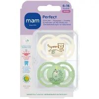 Mam Perfect Fopspeen Silicone Unisex 6-16 2 St Fopspeen