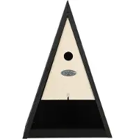 Esschert Design Vogelhuisje met voederplaats zwart zwart Hout Esschert Design Vogelhuisje