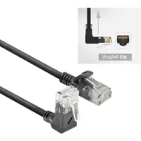 ACT UTP CAT6a slimline netwerkkabel | haaks (boven) / recht | LSZH | zwart | 5 meter