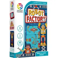 SmartGames Robot Factory - Compact Schuifpuzzel Denkspel - 48 Educatieve Robot Uitdagingen - Reisspel & Solospel - Vanaf 8 Jaar
