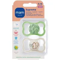 Mam Fopspeen Supreme 6-16 Maanden Green & Neutral | 2 stuks