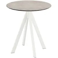 Essentials Infinity Terrastafel wit frame + Moonstone HPL Ø70 cm