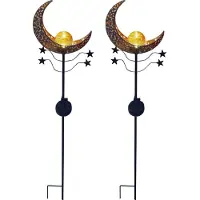 Luxform - Tuinlamp met grondspies - Mandala Oranje - 2 stuks - LED - Werkend op zonne-energie