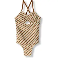 Beachlife Meisjes Zwemkleding Spice Stripe Swimsuit - Cognac - Maat 98/104