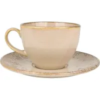 Bonna Thee kopjes & schotel sand snell porselein set van 6