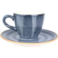 Bonna Aura Dusk - Espressokopjes en ondertassen - 80 cc - Porselein - Set van 6