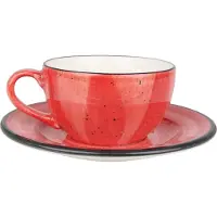 Bonna Koffie kopjes & schotel aura passion porselein set van 6