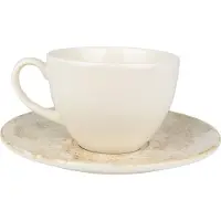 Bonna Thee kopjes & schotel nacrous porselein set van 6