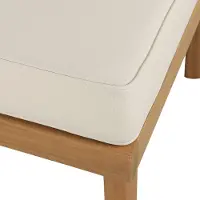 Beliani BARATTI - Tuin ottomaan - Lichte houtkleur/Wit - Acaciahout