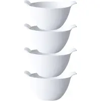 Cosy & Trendy Kommetjes/soepkommen voor dessert/ontbijt - 4x - Porselein - D12 x 7 cm - wit - Kommetjes
