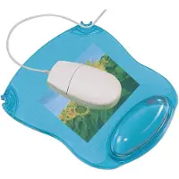 Q-CONNECT muismat, gel, met polssteun, blauw