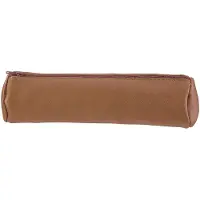 Oxford pennenetui 22x6cm leder rond karamelbruin