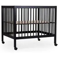 Childhome Park 97 Box met wieltjes - Hout - 0 tot 36m - Zwart - 98 x 78 x 82 cm