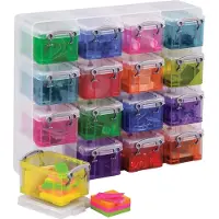Really Useful Box transparante muurkubus met 16 gekleurde opbergdozen van 0 | 14 liter