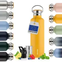 Blumtal Thermosfles 1000 ml - Dubbelwandige Thermosfles - Drinkfles - BPA Vrij - Theefles - Thermos - Geel