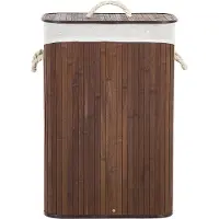 Beliani KOMARI - Wasmanden-Donkere houtkleur-Bamboehout