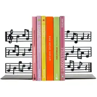 Balvi Boekensteunen set Muziek Metaal Zwart