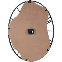 Beliani MEYNES - Wandklok - Lichthout/Zwart - Ijzer