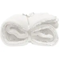 Unique living Lars coral fleece/suede plaid dove white 150x200 cm
