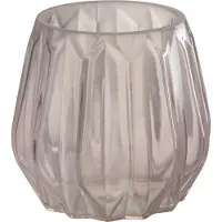 J-Line windlicht Anna - glas - lichtroze - 2 stuks