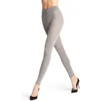 Falke Softmerino eenkleurig wol katoen legging dames grijs - maat 40-42