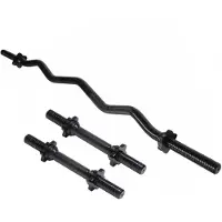 Gorilla Sports Voordeelset EZ-curl stang met dumbellstangen - Zwart Schroefsluiting 30 mm