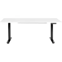 Beliani DESTINAS - Elektrisch Verstelbaar bureau - Wit/Zwart - 180 cm - MDF