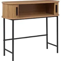 Beliani BRADLEY - Sidetable - Lichthout/Zwart - MDF