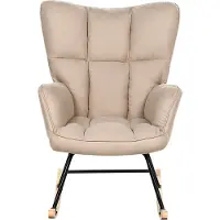 Beliani OULU - Schommelfauteuil-Beige-Polyester