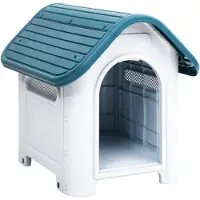 vidaXL Hondenhuis, blauw, 59x75x66 cm, polypropyleen
