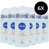 Nivea Talc Sensation Roll-On Deodorant - 6 x 50 ml