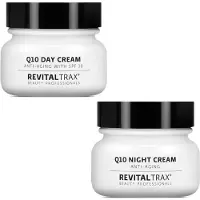 RevitalTrax - Q10 Dagcrème met SPF 30 - Q10 Nachtcrème - voordeelverpakking - Dag- en nachtcrème voor vrouwen en mannen - Anti Rimpel - Voedend - Verstevigend - Huidverjonging - Q10 Ubiquinol