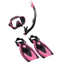 Tusa Sport TUSAsport Serene Snorkelset met Vinnen | Comfortabel Serene Masker, Semi-Dry Snorkel & Efficiënte Snorkelvinnen voor Relaxed Snorkelen S (32-37)