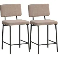 Bronx71 Scandinavische barkruk Espen taupe gerecyclede stof 64-77 cm - Barkrukken set van 2 - barstoel