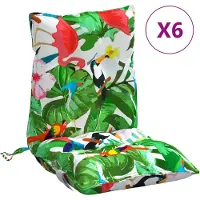 vidaXL Stoelkussens 6 st lage rug oxford stof meerkleurig
