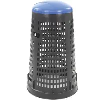 Un geperf. Afvalbak 110 ltr. Zwart/blauw