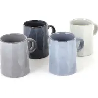 Barbary & Oak Beker, Mok, Set van 4 Stuks, 325 ML, Rustiek Effect, Keramiek - | Relic