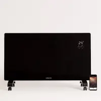 Create - Elektrische glazen convector met WiFi - Zwart - Op wielen - WARM CRYSTAL 2500W
