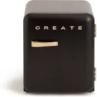 Create - Koelkast in retrostijl - Zwart - Handvat Goud - FRIDGE RETRO 48L