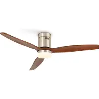 Create - Plafondventilator 40W silent Ø132 cm - Met Verlichting drie temperaturen - Met Wifi - Met Afstandsbediening - 6 Snelheden - Timer - Zomer/Winter functie - Níkkel - WIND CALM
