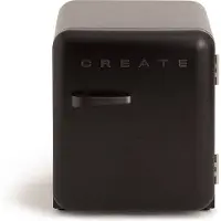 Create - Koelkast in retrostijl - Zwart - Handvat Zwart - FRIDGE RETRO 48L