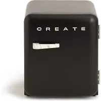 Create - Koelkast in retrostijl - Zwart - Handvat Marmer - FRIDGE RETRO 48L