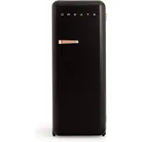 Create - Koelkast in retrostijl - Zwart - Handvat Roségoud - FRIDGE RETRO 281L