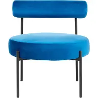 Beliani ALPHA - Fauteuil-Blauw-Fluweel