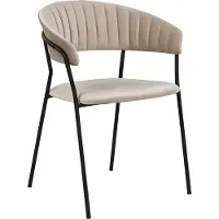 Beliani MARIPOSA - Eetkamerstoel-Beige-Fluweel