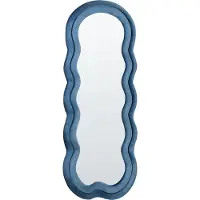 Beliani LACS - Wandspiegel-Blauw-Fluweel