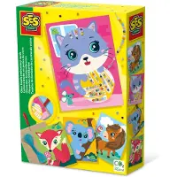 SES Creative - Stickkarte - Stickerei m. Glasperlen - - One Size - Kreatives Spielset