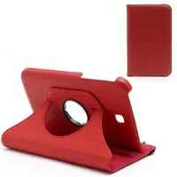 AML Beschermhoes Geschikt voor: Samsung Galaxy Tab 3 7.0 Inch Hoes Cover 360 graden draaibare Case Rood