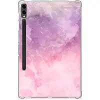 B2Ctelecom Tablethoes Samsung Galaxy Tab S9 Plus Pink Purple Paint