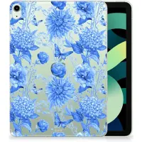 B2Ctelecom Siliconen Hoesje voor iPad Air (2020/2022) 10.9 inch Flowers Blue